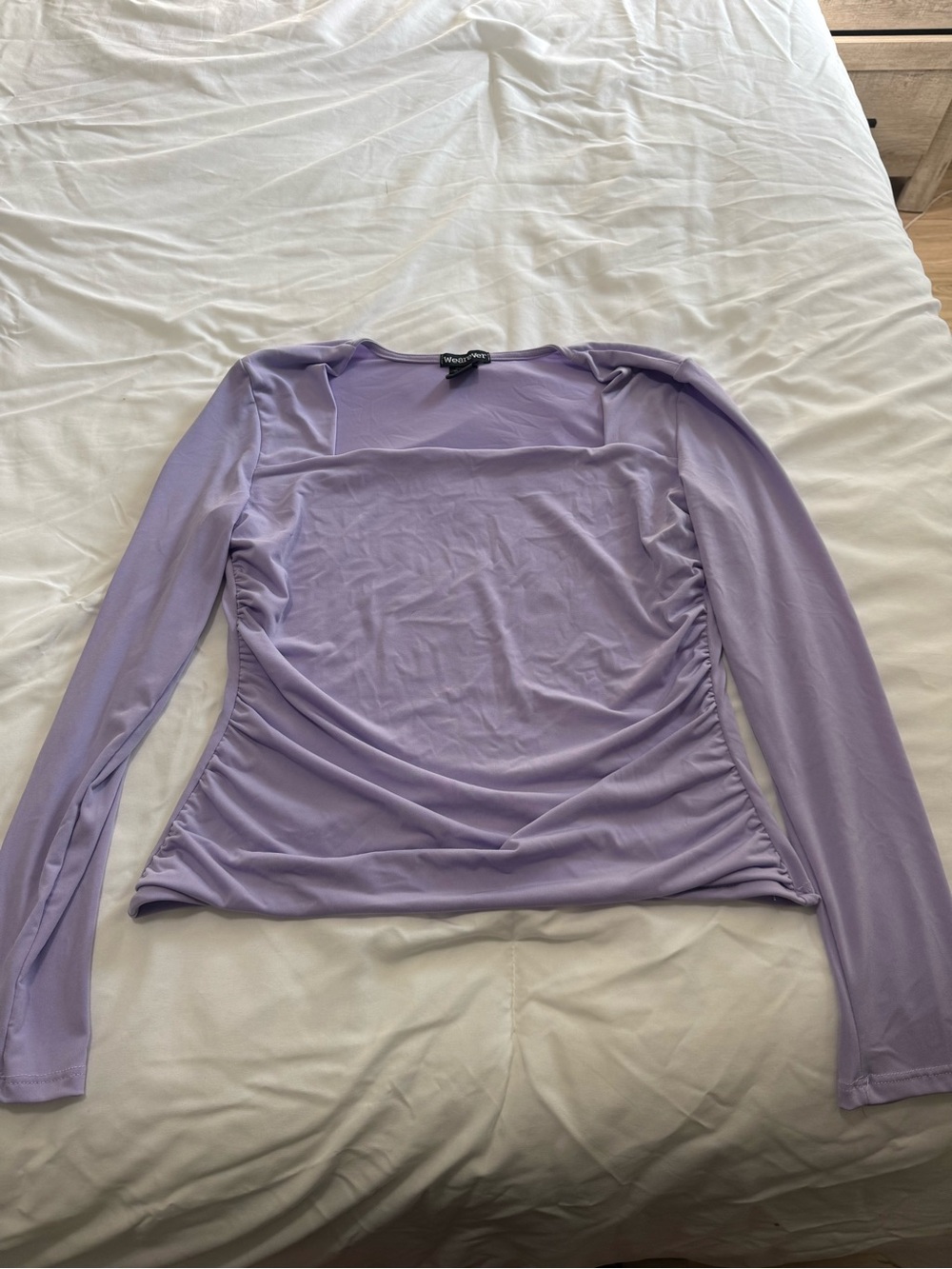 Women’s Long Sleeve Ruched Lavender Top